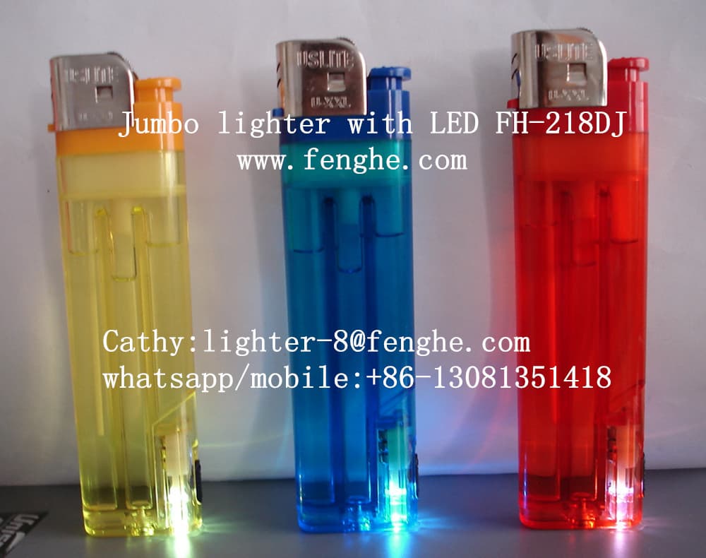 FH_218DJ jumbo big  flint lighter with LE